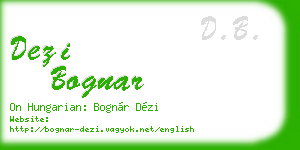 dezi bognar business card