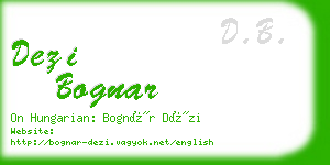 dezi bognar business card